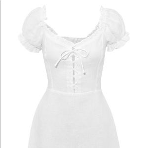 Milkmaid lace up white dress